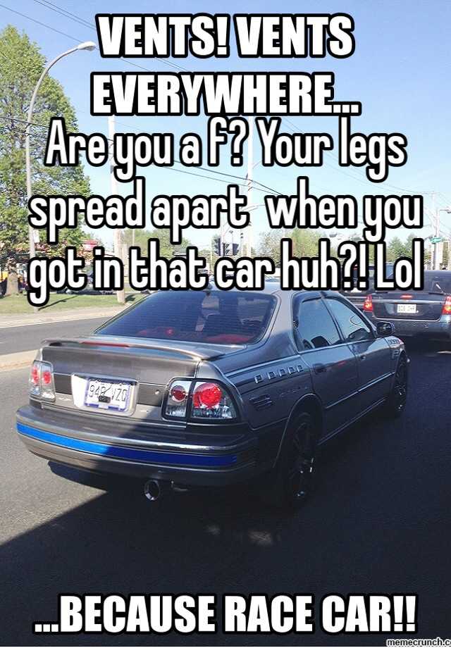 Spread legs in car